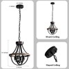 Lanpesting Farmhouse Chandelier, Modern Hanging Pendant Lighting, 4-Light Rustic Ceiling