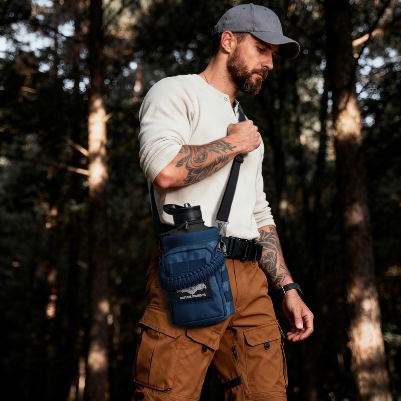 NATURE PIONEOR 32 64 128oz Tactical Water Bottle Pouch, Multi-Function