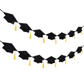 2026 Graduation Decorations, Pre-Strung Graduation Banner, Class of 2026 Graduation Party Decorations, Double-Sided Glitter Congrats Grad Banner for Wall Indoor Outdoor (9.6FT)