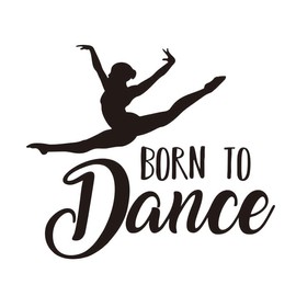 Born to Dance Quote Dancer Vinyl Sticker-Art Self adheisve Glossy Decal for Cars Vehicle Decor,Glass Window Rear Bumber Sticker-Easy to Apply and Remove-7.87x6.69inch (Black)