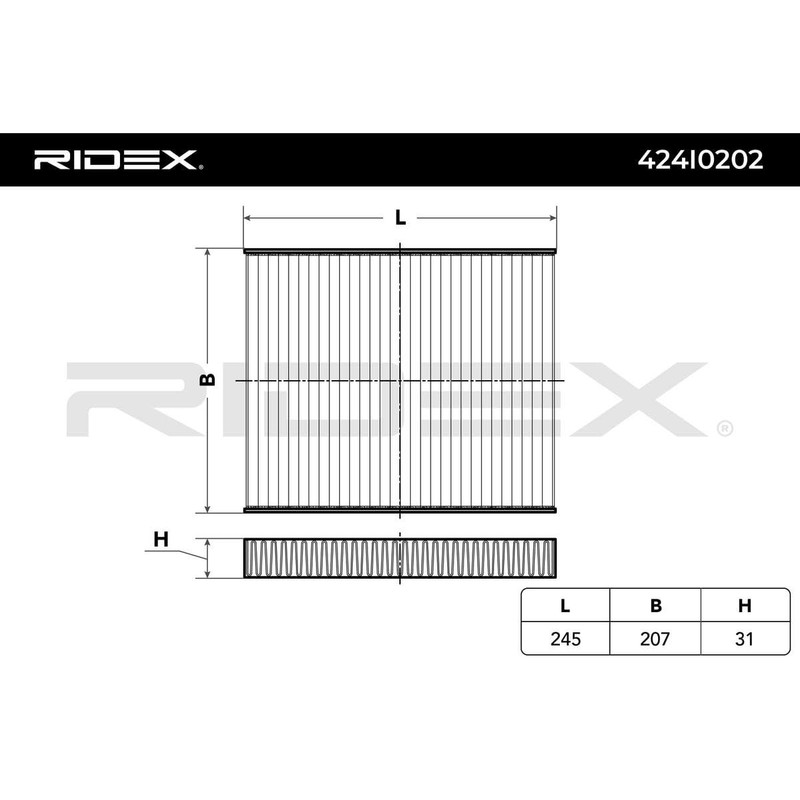 RIDEX Cabin Air Filter 424I0202 Sonata IV (EF) B5 (F10)