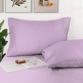 Lirex Pack of 2 cushion covers, 40 x 80 cm, 100% cotton pillowcases, anthracite cushion cover, hypoallergenic, Oeko-Tex certified, light purple