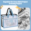 2 Pack Needlepoint Bag, Clear Mesh Zipper Pouch with Handle