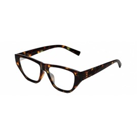 Calabria K+K BLAKE Rectangular Reading Glasses +1.00 Brown Demi Tortoise Havana Womens Designer Trendy Readers Chic Eyeglass