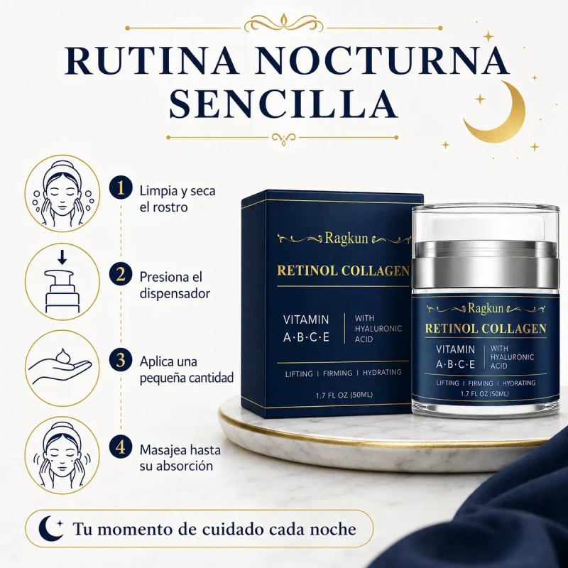 Crema Antiarrugas 50ml, Con Retinol Y Ácido Hialurónico