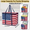 QOUBAI 3Pack Insulated Reusable Grocery Bags American flag Collapsible Food