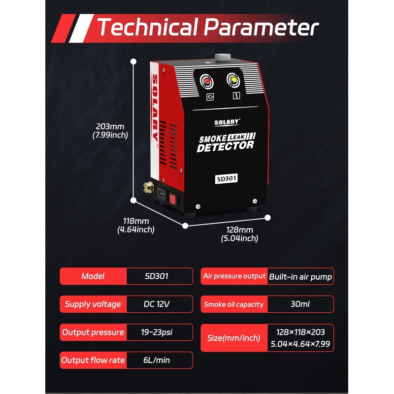 Automotive EVAP Smoke Machine Tester - 12V DC Smoke Leak