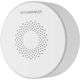 Roombanker Wireless Indoor Siren with Loud Sound & Flashing Strobe Lights - Adjustable Volume & Duration, Effective Burglar Deterrent, Requires Roombanker Hub