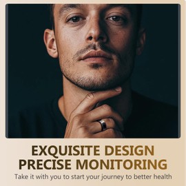 IPXOZO Smart Ring, 2025 Update Waterproof Smart Ring Health Tracker, with Sleep Heart Rate Monitor, Blood Pressure, Blood Oxygen, Step Counting, Suit for Men and Women (Black, Size 10)