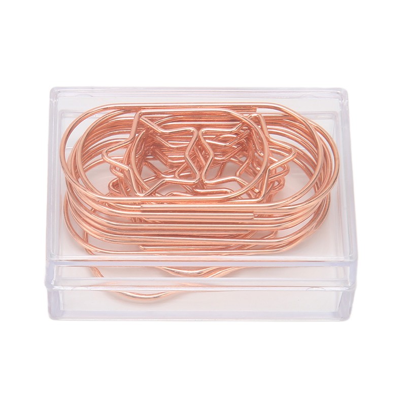 100pcs Rose Gold Star Paper Clips Slip Resistance Rust Prevention
