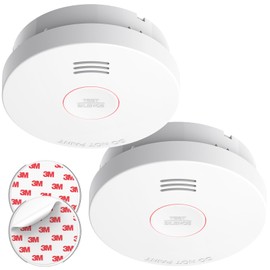 SITERLINK Smoke Detectors 10 Year Battery Operated,UL217-9th Listed Smoke Alarm with Test-Silence Button,Photoelectric Sensor Fire Alarms Smoke Detectors with LED Lights for Home, GS525A (2 Pack)