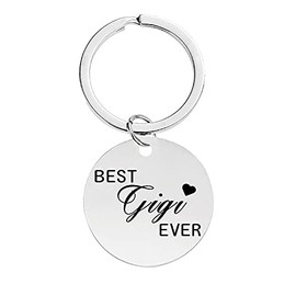 Best Gigi Ever Gifts Keychain for Women Grandma Christmas Birthday Gift from Grandchildren Granddaughter Grandson Kids Key Rings for Gigi Grandmother Grandmom