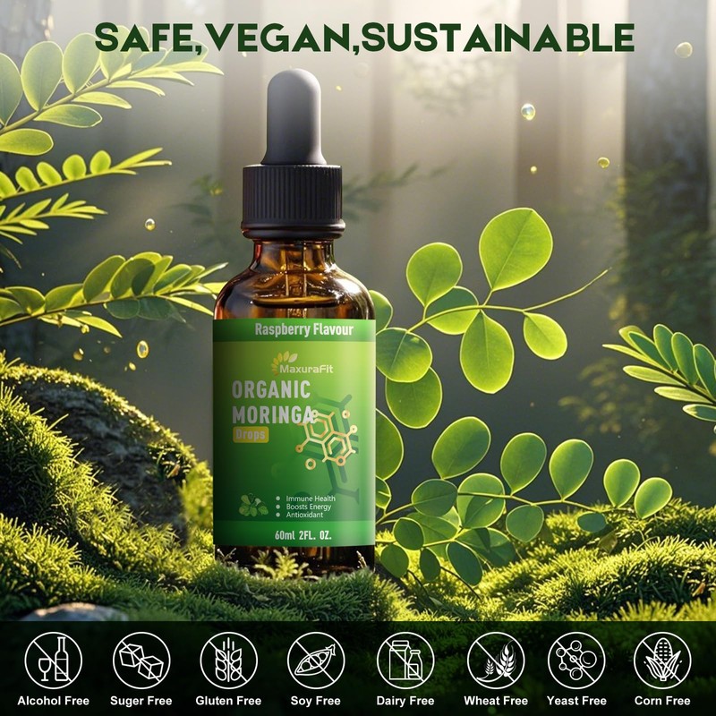 Moringa Leaf Drops with Vitamin C, Moringa Oleifera Extract Liquid