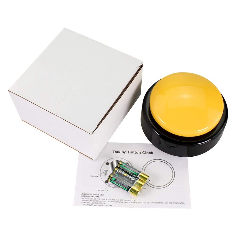 Large Button Alarm Clock - Talking Clock for Visually impaired，Telling