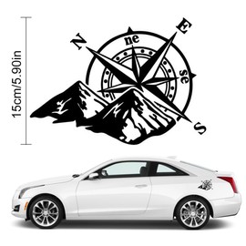 Pack of 2 Compass Stickers, Compass Off Road Sport Trail Sticker, Bumper Bonnet Sticker, Mountain Compass Offroad Sticker, Universal Sticker for SUV, Motorhome, Offroad, Car, Motorcycle