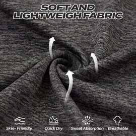 Workout Mens Shirts - Casual Black Dry Fit Moisture Wicking T-Shirts Crew Neck Short Sleeve for Gym Athletic Running