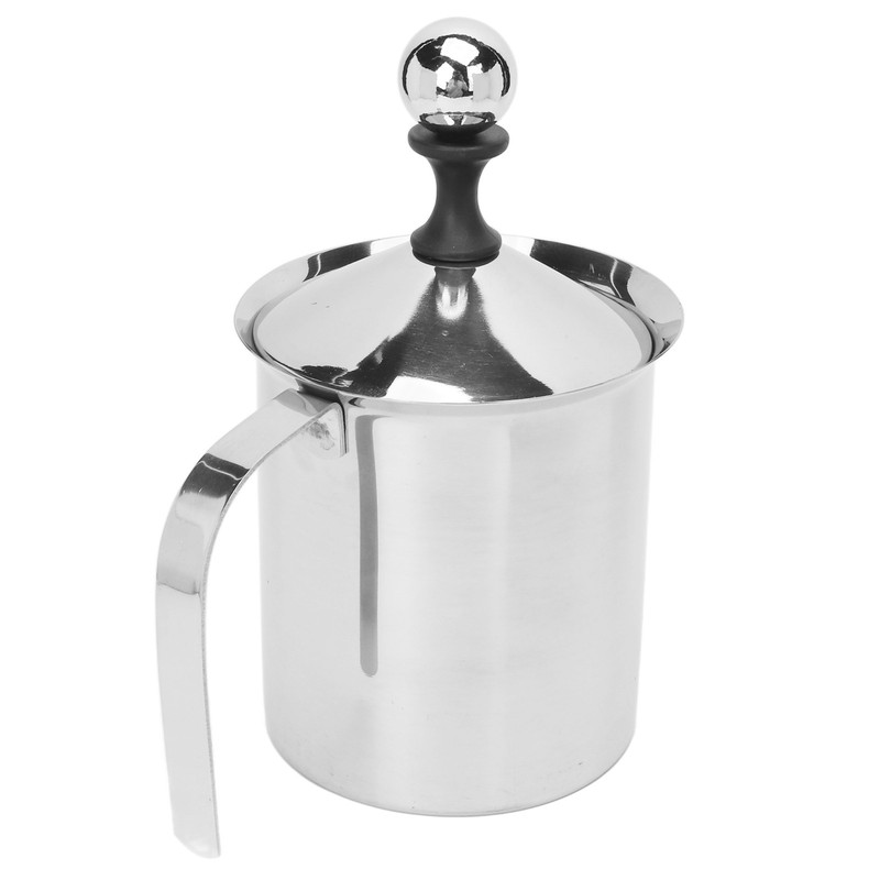 Manual Milk Frother 304 Stainless Steel Double Layer Brushed Process