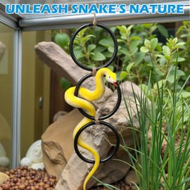 Adkoat 3PCS Snake Climbing Rings for Ball Python - Enrichment Toys for Corn Snake - Reptiletank Cage Decor Habitat Accessories | Terrarium, Bearded Dragon, Chameleon, Iguana, Gecko, Lizard, Parrot