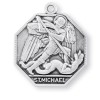 HMH Large Sterling Silver Mens Saint St Michael Pendant Medal