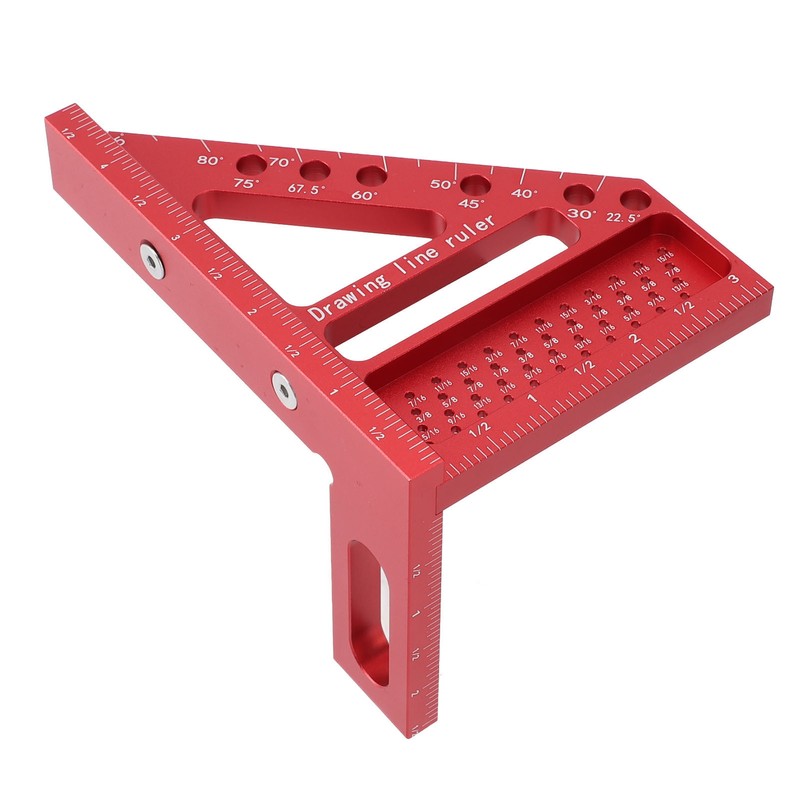 Carpenter Square Hole Scribing Ruler 45 90 Degree Aluminum Alloy
