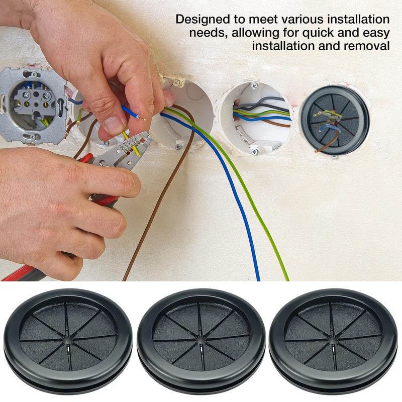 4pcs Rubber Grommets for Wiring, Double Sided Hole Plugs Ring