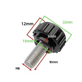 M8x10mm 304 Stainless Steel Threaded Knurled Thumbscrew Screw on Knobs Grips Black Round Clamping Screw, Black(20 Pcs)