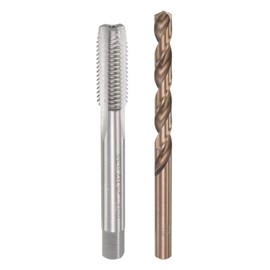uxcell M9 x 1.25 Straight Flute Thread Tap and 7.8mm Twist Drill Bit Set, Metric M35 Cobalt High Speed Steel Machine Threading Tap Drilling Tool for Stainless Steel