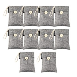 10 Packs Fonday Bamboo Charcoal Deodorizer Bags(100g each), Odor Eliminator & Absorber Air Purifying for Gym Bag Shoe Car Pet Closet