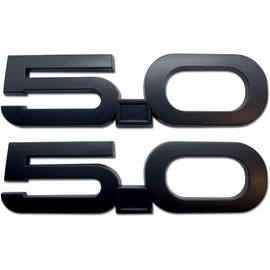 Pair Set 5.0 Emblem Door 3D Fender Side Badge Right Left Decals Stickers Replacement for 2015-2022 latest Mustang GT 150 (All Black)