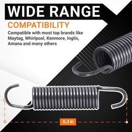 Ultra Durable 280159 Washer Spring Replacement Part by Blue Stars - Exact Fit for Whirlpool & Kenmore Washers - Replaces 1175779, 280159, 8540102, AP3904440, W10010360 - Pack of 2