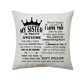Aconesong to My Sister Gifts Sister Gifts from Sister Big Sister Little Sister Gifts Throw Pillow Cover Gift for Sister Birthday Christmas Graduation Wedding Gifts (Sister)