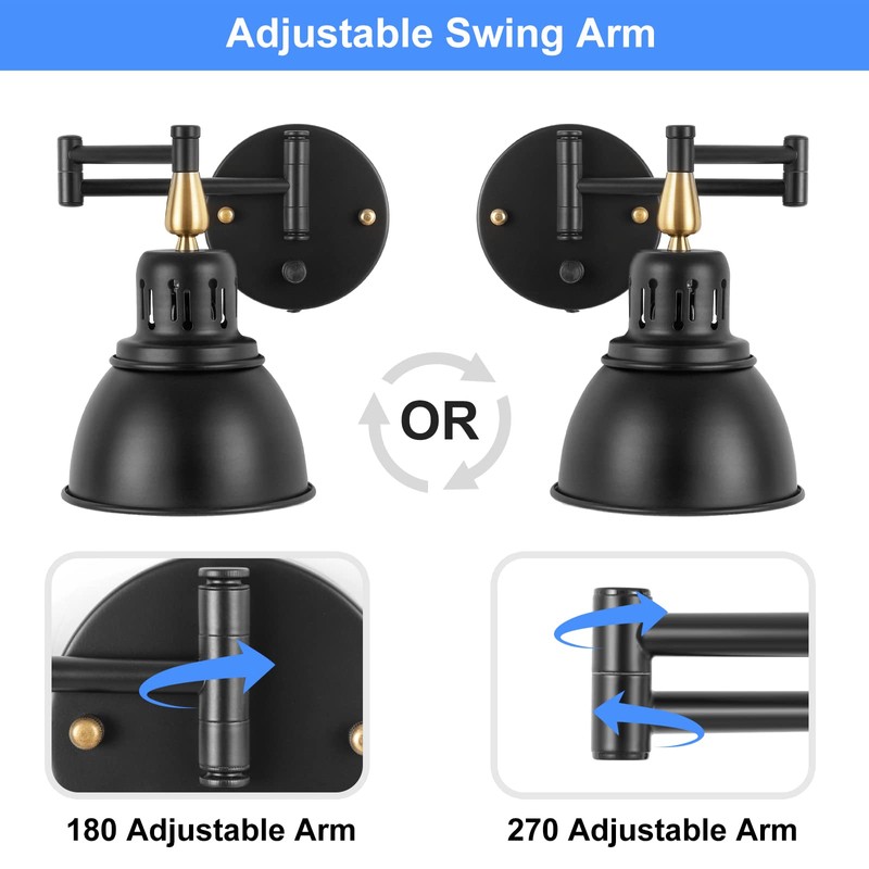 TRLIFE Wall Sconces Plug in, Remote Control Dimmable Wall Sconce