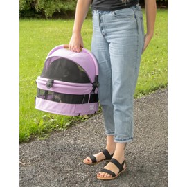 Pet Gear View 360 Ultra Lite Pet Safety Carrier & Car Seat for Small Dogs & Cats Push Button Entry, 15", Larkspur