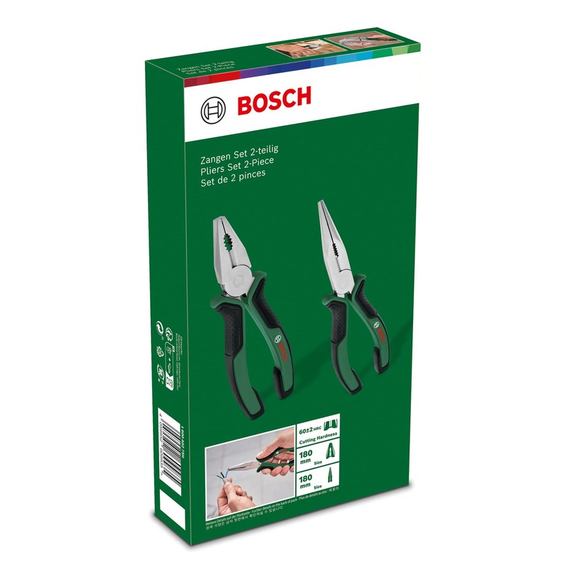 Bosch Pliers Set 2-Piece (2X Ideal-Quality, Precise, Long-Lasting Combination Pliers