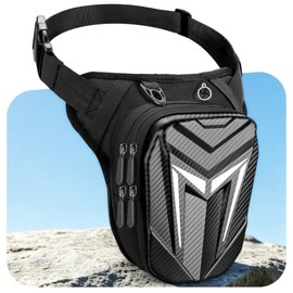 Mohard Motorcycle Leg Bag, Waterproof Thigh Bag, Belt Bag, Robust EVA Motorcycle Bag Leg, Expandable Storage Tank Bag, Sports Shoulder Bags for Cycling, Hiking, Climbing