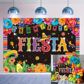 Mexican Fiesta Backdrop Mexican Party Decorations 7x5FT Mexican Theme Paper Flowers Photography Background Fiesta Birthday Party Decor Photo Props