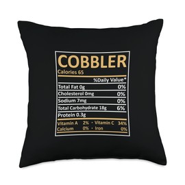 Thanksgiving Christmas Cobbler Nutritional Facts Labels Throw Pillow