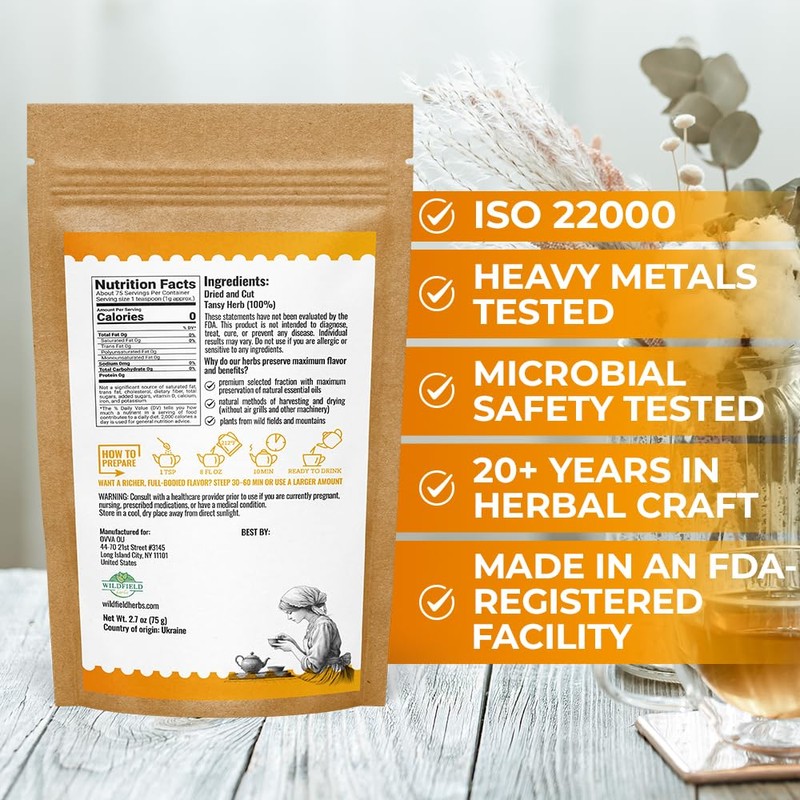 3 oz. Dried Tansy Flowers Herb Tea (Tanacetum Vulgare L.)