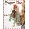 Artificial Mistletoe Christmas Decor - Christmas Ornaments with Bells Red