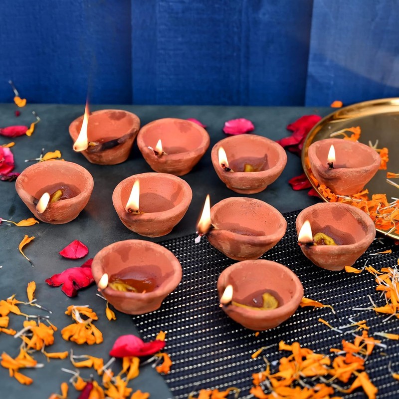SHYAMVUN Mitti Ka Diva - Diyas per Pooja - Argilla