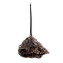 Qiilu Large Ostrich Feather Duster Large Ostrich Feather Duster with Long Handle, 33 x 5 x 4 Mini, Handmade, Washable, Reusable, Ostrich Feather Duster for Books, Tasta
