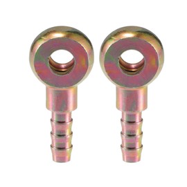 A ABSOPRO Universal Banjo Bolt 8mm OD Banjo Bolt Hose Barb Fitting Adapter Replacement for Motorcycle Car Metal Bronze Tone (Set of 2)