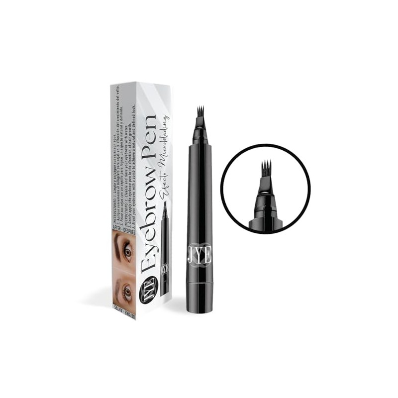 JYE Lapiz para Cejas Efecto Microblading Color Negro, Dibujo pelo