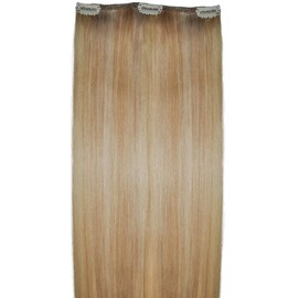 100% REAL, Luxury, Clip-In Hair Extensions, 1 Piece, 22 inches in length - 40 Grams, Remy, Human Hair (1pc, 22 inch, 60/22/18, Natural Highlighted Blonde)