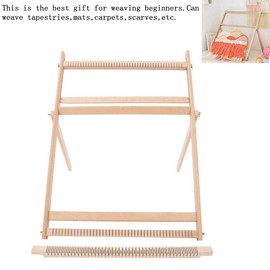 Weaving Looms with Stand, Wooden Multi-Craft Weaving Loom Kit Adjustable Weaving Frame Solid Wood Blanket Scarf DIY Loom Sewing Machine, for Handkerchiefs, Cup Holders, Drawstring Bags