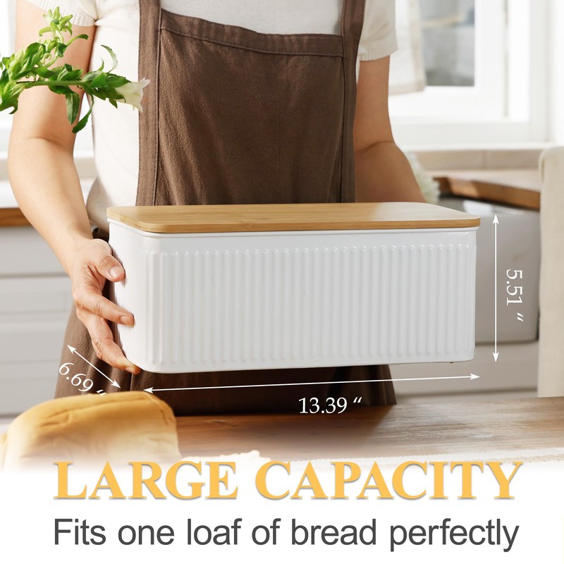 HOME PALETTE Large Bread Box for Kitchen Countertop Corner Breadbox