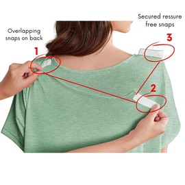 Deyeek Open Back Hospital Gowns for Women Post Shoulder Surgery Dress Adaptive Clothing Night Robes for Spinal Recovery Light Green