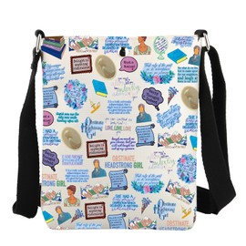 JYTAPP Book Lover Crossbody Bag Jane Inspired Literary Purse for Women Classic Novel Obstinate Reading Quote Bookish Bag (beige)