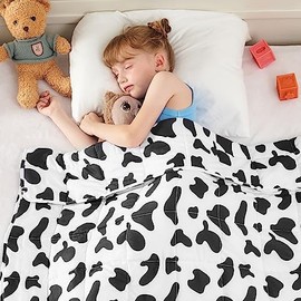 yescool Weighted Blanket 10 Pounds Cooling Weighted Lap Blanket, Cow Print Heavy Blanket for Sleeping, Comfortable Weighted Throw Blanket for 80-110lbs, 40"x60"