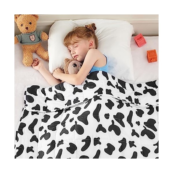 yescool Weighted Blanket 10 Pounds Cooling Weighted Lap Blanket, Cow